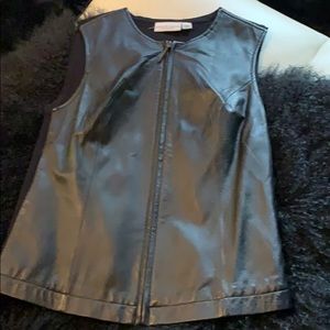Jacqueline SmithLeather/ sweater vest sz 6 black
